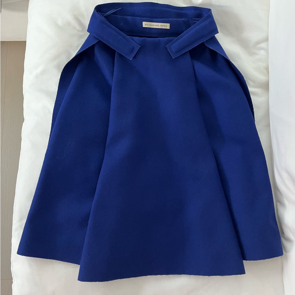 Balenciaga blue wool midi A line skirt 38